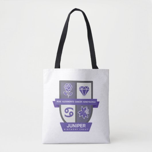 Kanker Verjaardag Crest™ voor 22-30 juni Tote Bag (Voorkant)