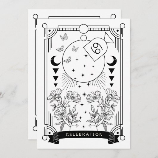 Kanker Verjaardag Viering Uitnodiging (Voorkant / Achterkant)