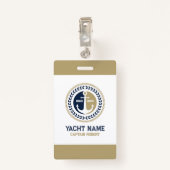 Kanker voor blauwe en gouden zeeschepen badge (Achterkant met clip)