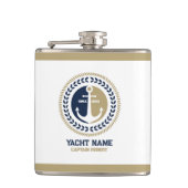 Kanker voor blauwe en gouden zeeschepen heupfles (Voorkant)