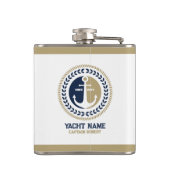 Kanker voor blauwe en gouden zeeschepen heupfles (Achterkant)