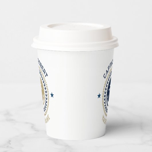 Kanker voor blauwe en gouden zeeschepen papieren bekers (Links)