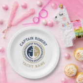 Kanker voor blauwe en gouden zeeschepen papieren bordje (Feest)