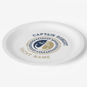 Kanker voor blauwe en gouden zeeschepen papieren bordje (Gekanteld)