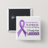 Kanker voor iedereen... ik Draag trots lavender 1 Vierkante Button 5,1 Cm (Voorkant /achterkant)