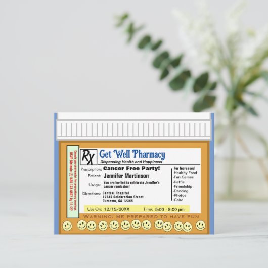 Kanker Vrij RX voor Plezier Briefkaart (Staand voorkant)