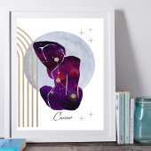 Kanker Vrouwelijk Paarse Zodiac Design Poster