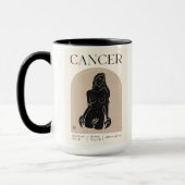 Kanker Vrouwelijk Zodiac Design Bruin Zwart 15 OZ Mok (Links)