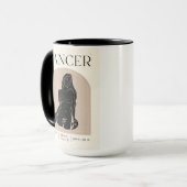 Kanker Vrouwelijk Zodiac Design Bruin Zwart 15 OZ Mok (Voorkant links)
