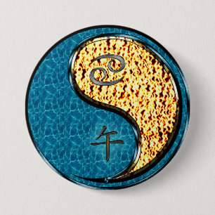 Kanker & Vuur Paard Ronde Button 7,6 Cm