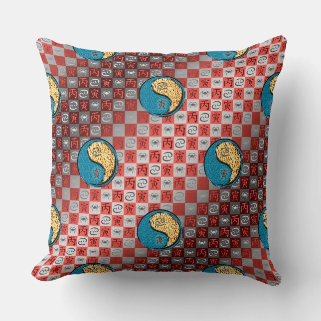 Kanker & Vuur Tijger Kussen (Voorkant)