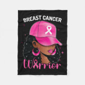 Kanker Warrior Black Woman Borstkanker Bewustzijn Fleece Deken (Voorkant)
