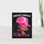 Kanker Warrior Black Woman Borstkanker Bewustzijn Kaart (Voorkant)
