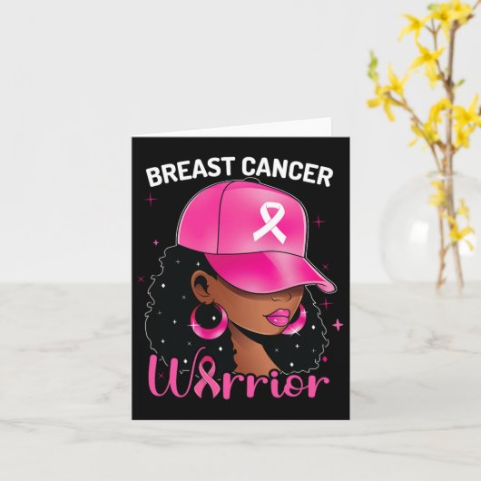 Kanker Warrior Black Woman Borstkanker Bewustzijn Kaart (Gele Bloem)