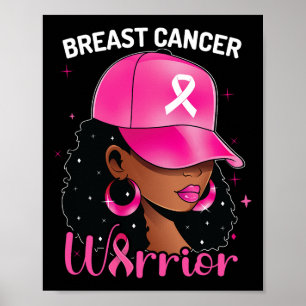 Kanker Warrior Black Woman Borstkanker Bewustzijn Poster