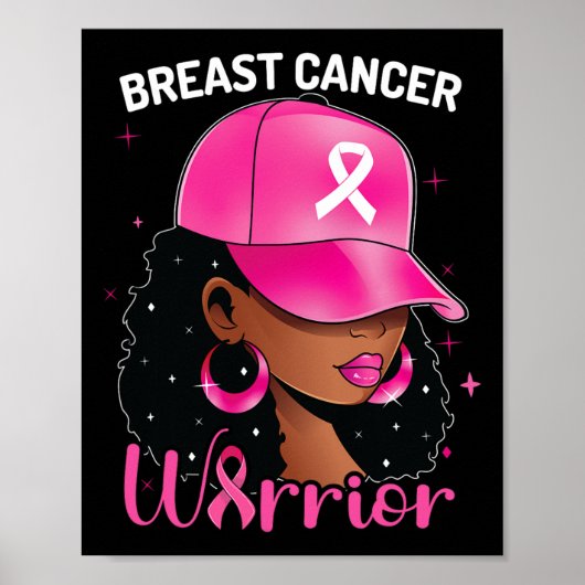 Kanker Warrior Black Woman Borstkanker Bewustzijn Poster (Voorkant)