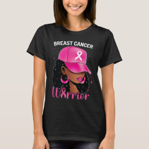 Kanker Warrior Black Woman Borstkanker Bewustzijn T-shirt