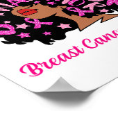 Kanker Warrior Queen Zwarte Vrouw Roze Lint Oktobe Poster (Hoek)