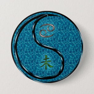 Kanker & Water Geit Ronde Button 7,6 Cm
