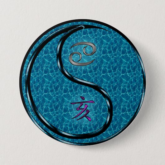 Kanker & Waterzwijn Ronde Button 7,6 Cm (Voorkant)