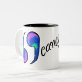 Kanker. Ziqpu Tweekleurige Koffiemok (Voorkant links)