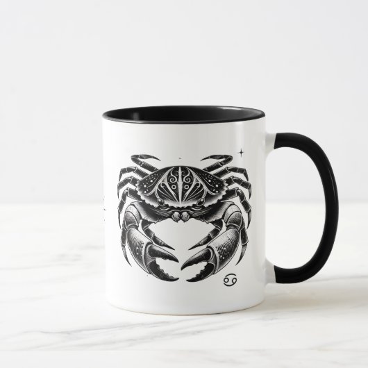 Kanker Zodiac Astrologie Cadeau Krab Ontwerp Mok (Rechts)