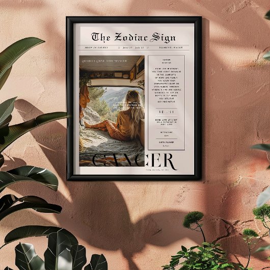 Kanker | Zodiac Astrologie Foto Krant Poster