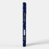Kanker Zodiac+Astrology Symbolen Patroon Gold+Blue Case-Mate iPhone Case (Achterkant / Rechts)