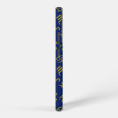 Kanker Zodiac+Astrology Symbolen Patroon Gold+Blue Samsung Galaxy Hoesje (Rechterkant)