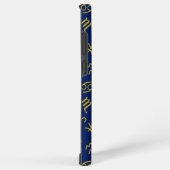 Kanker Zodiac+Astrology Symbolen Patroon Gold+Blue Samsung Galaxy Hoesje (Rechterkant)