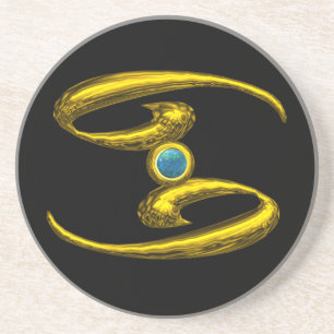 KANKER ZODIAC BIRTHDAY JEWEL Blue Opale, Black Zandsteen Onderzetter
