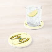 KANKER ZODIAC BIRTHDAY JEWEL Blue Opale, Cream Zandsteen Onderzetter (Zijkant)