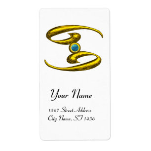 KANKER ZODIAC BIRTHDAY JEWEL Blue Opale Gold Etiket
