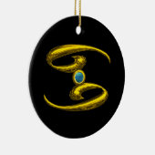 KANKER ZODIAC BIRTHDAY JEWEL Blue Opale Gold Keramisch Ornament (Rechts)