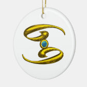 KANKER ZODIAC BIRTHDAY JEWEL Blue Opale Gold Keramisch Ornament (Links)