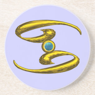 KANKER ZODIAC BIRTHDAY JEWEL Blue Opale Zandsteen Onderzetter