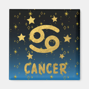 Kanker Zodiac Blauwe en Gouden Magneet
