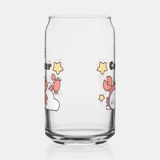 Kanker Zodiac Charm - Schattig Krab-Capped Bunny Blikvorm Glas (Links)