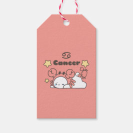 Kanker Zodiac Charm - Schattig Krab-Capped Bunny Cadeaulabel