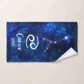 Kanker Zodiac Constellation Blue Galaxy Monogram Bad Handdoek (Handdoek)