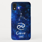 Kanker Zodiac Constellation Blue Galaxy Monogram Case-Mate iPhone Case (Achterkant)