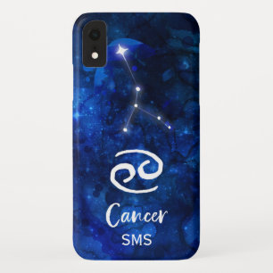 Kanker Zodiac Constellation Blue Galaxy Monogram Case-Mate iPhone Case