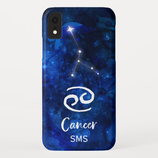 Kanker Zodiac Constellation Blue Galaxy Monogram Case-Mate iPhone Case (Achterkant)