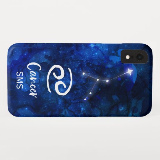 Kanker Zodiac Constellation Blue Galaxy Monogram Case-Mate iPhone Case (Achterkant (horizontaal))