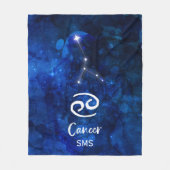 Kanker Zodiac Constellation Blue Galaxy Monogram Fleece Deken (Voorkant)