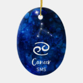 Kanker Zodiac Constellation Blue Galaxy Monogram Keramisch Ornament (Voorkant)