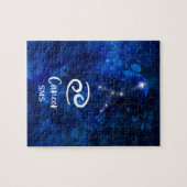 Kanker Zodiac Constellation Blue Galaxy Monogram Legpuzzel (Horizontaal)