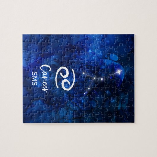 Kanker Zodiac Constellation Blue Galaxy Monogram Legpuzzel (Horizontaal)