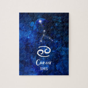 Kanker Zodiac Constellation Blue Galaxy Monogram Legpuzzel
