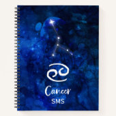 Kanker Zodiac Constellation Blue Galaxy Monogram Notitieboek (Voorkant)